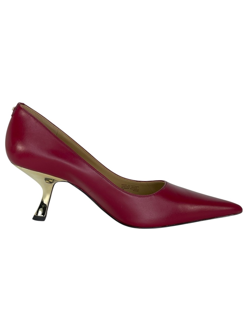 Michael Kors Luna Dark Red Leather Womens Heels Size 8M - Picture 5 of 11
